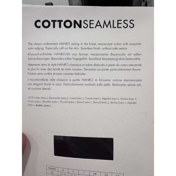 Hanro Cotton Seamless Black Tank NEW in Box Sz S - Picture 3 of 12